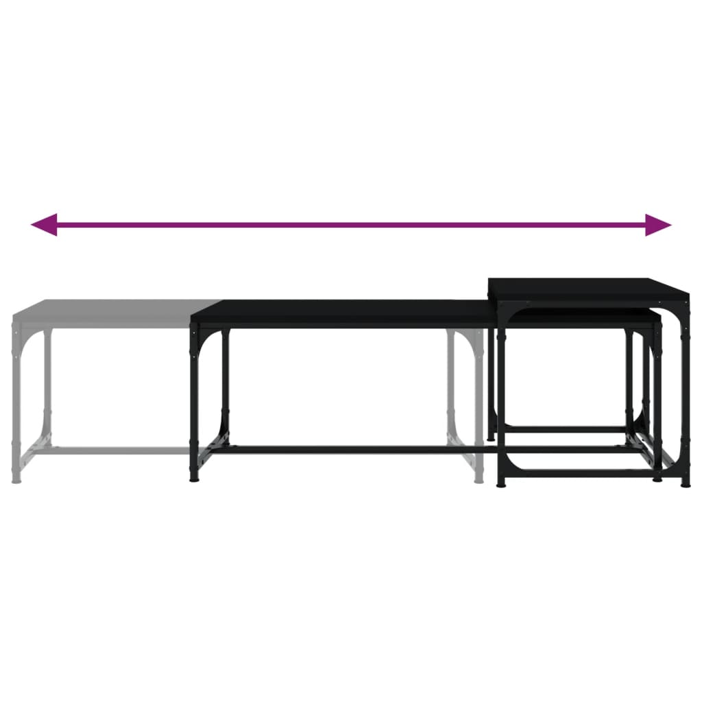 Sohvapöydät 2 kpl musta tekninen puu - Sisustajankoti.fi