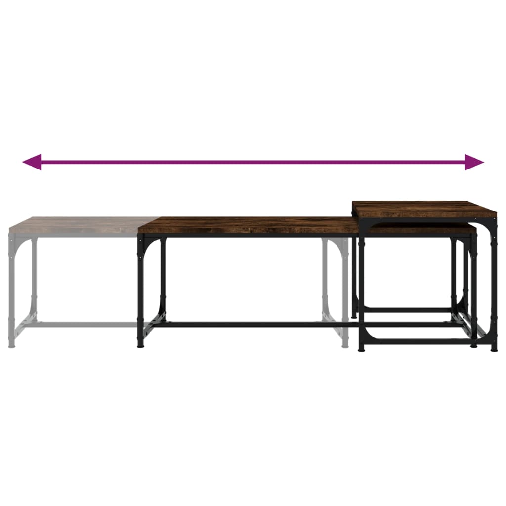 Sohvapöydät 2 kpl savutammi tekninen puu - Sisustajankoti.fi