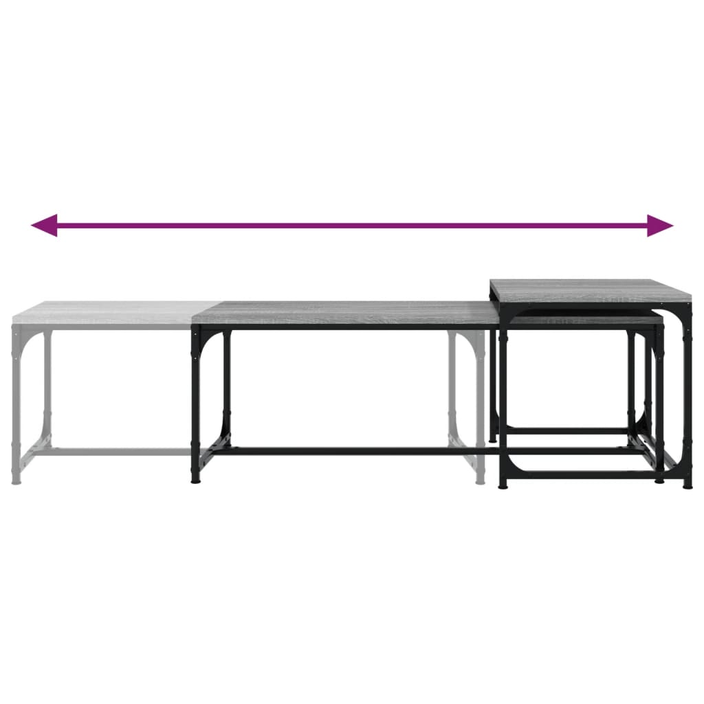 Sohvapöydät 2 kpl harmaa tekninen puu - Sisustajankoti.fi