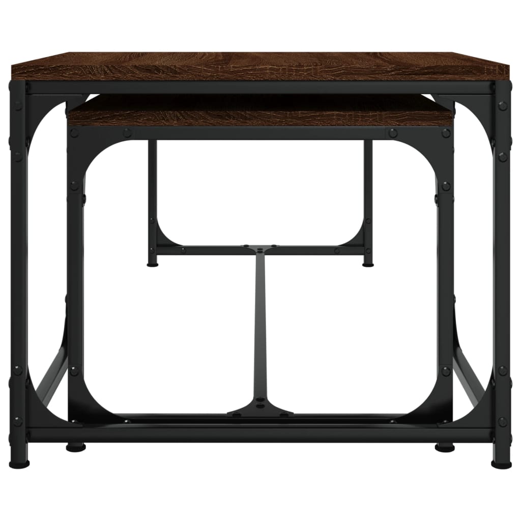 Sohvapöydät 2 kpl ruskea tammi tekninen puu - Sisustajankoti.fi