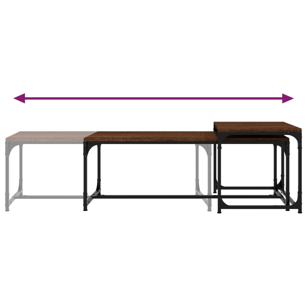 Sohvapöydät 2 kpl ruskea tammi tekninen puu - Sisustajankoti.fi