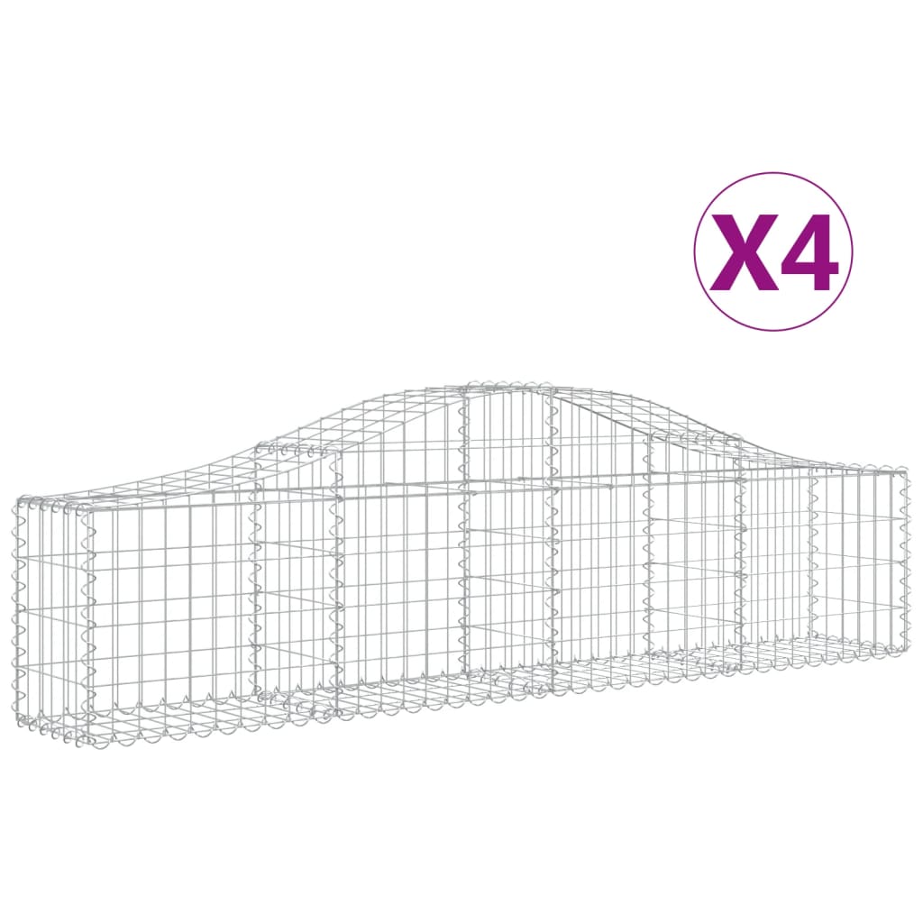 Kaarevat kivikorit 4 kpl 200x30x40/60 cm galvanoitu rauta - Sisustajankoti.fi