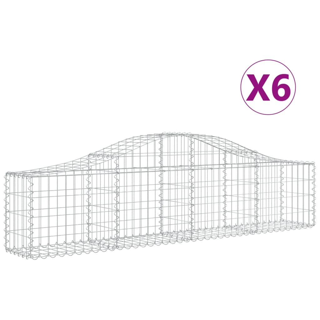 Kaarevat kivikorit 6 kpl 200x30x40/60 cm galvanoitu rauta - Sisustajankoti.fi
