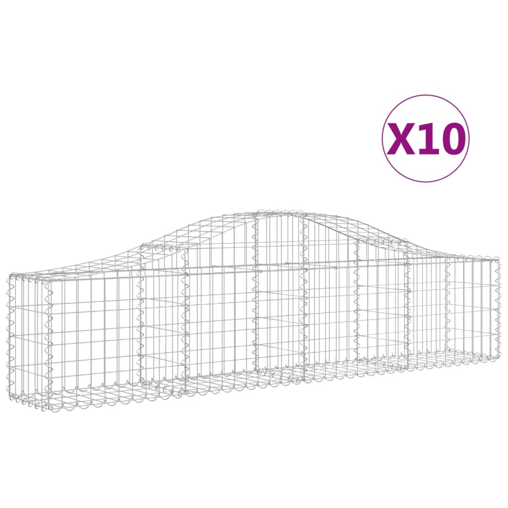 Kaarevat kivikorit 10 kpl 200x30x40/60 cm galvanoitu rauta - Sisustajankoti.fi