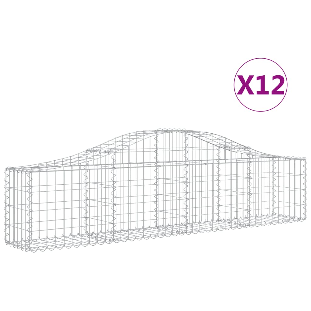 Kaarevat kivikorit 12 kpl 200x30x40/60 cm galvanoitu rauta - Sisustajankoti.fi