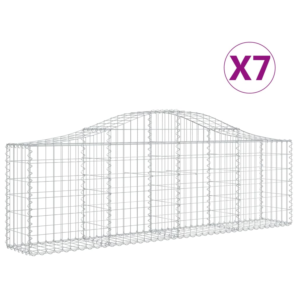 Kaarevat kivikorit 7 kpl 200x30x60/80 cm galvanoitu rauta - Sisustajankoti.fi