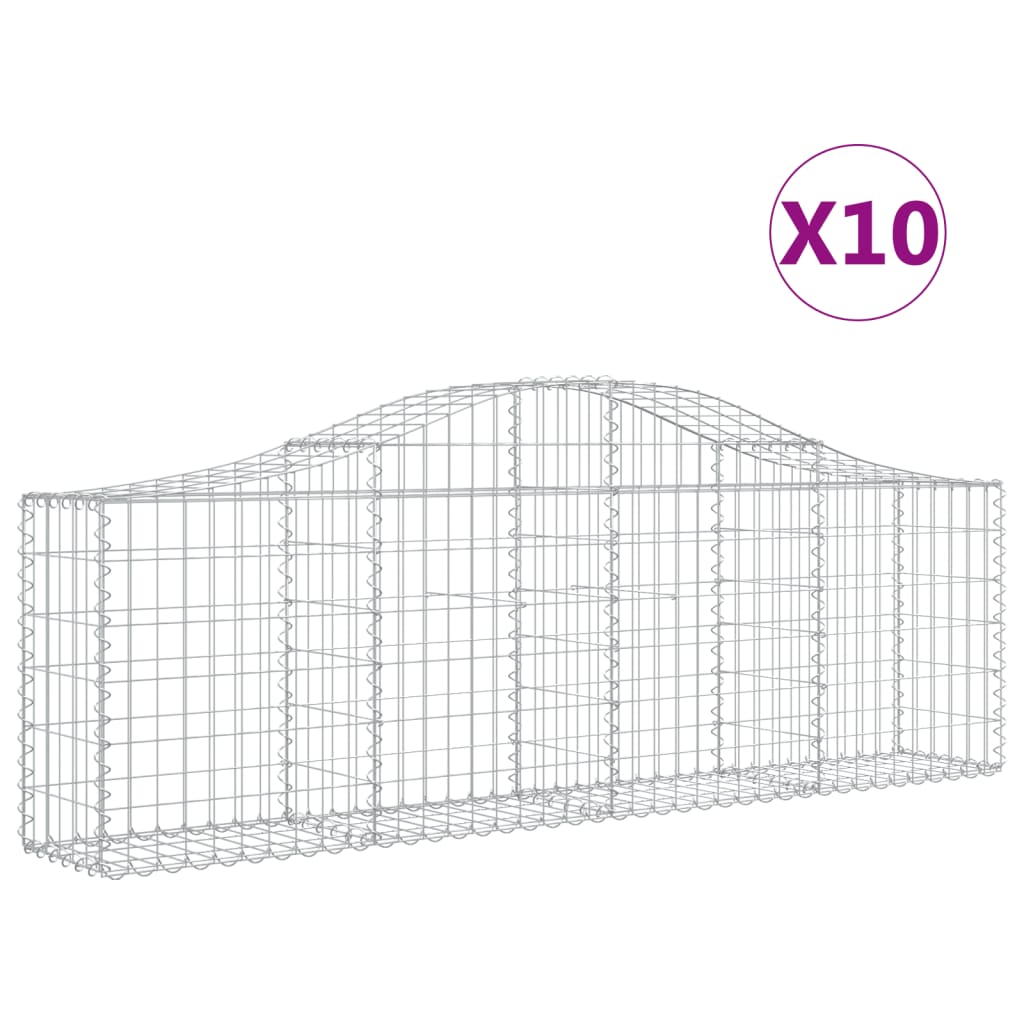 Kaarevat kivikorit 10 kpl 200x30x60/80 cm galvanoitu rauta - Sisustajankoti.fi