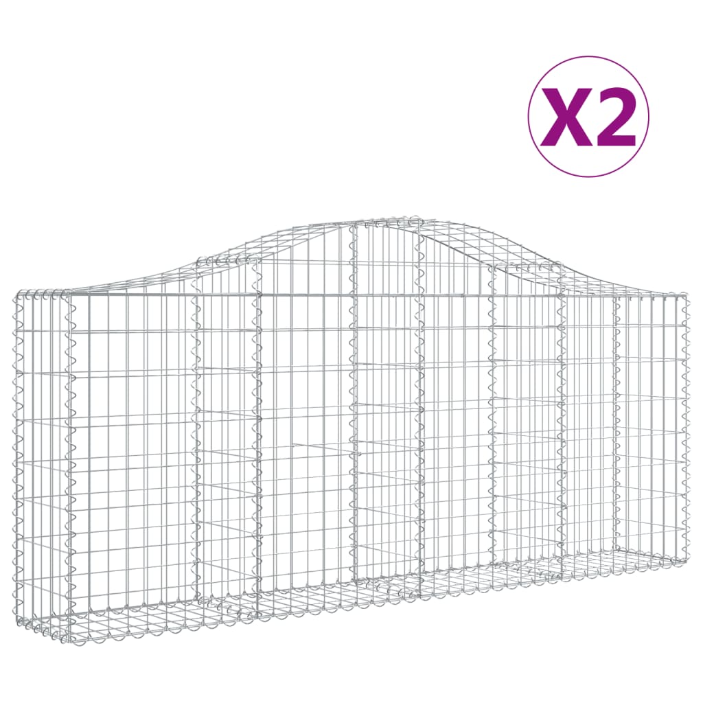 Kaarevat kivikorit 2 kpl 200x30x80/100 cm galvanoitu rauta - Sisustajankoti.fi