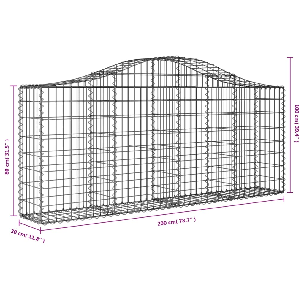 Kaarevat kivikorit 2 kpl 200x30x80/100 cm galvanoitu rauta - Sisustajankoti.fi