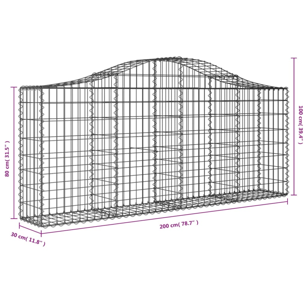 Kaarevat kivikorit 5 kpl 200x30x80/100 cm galvanoitu rauta - Sisustajankoti.fi