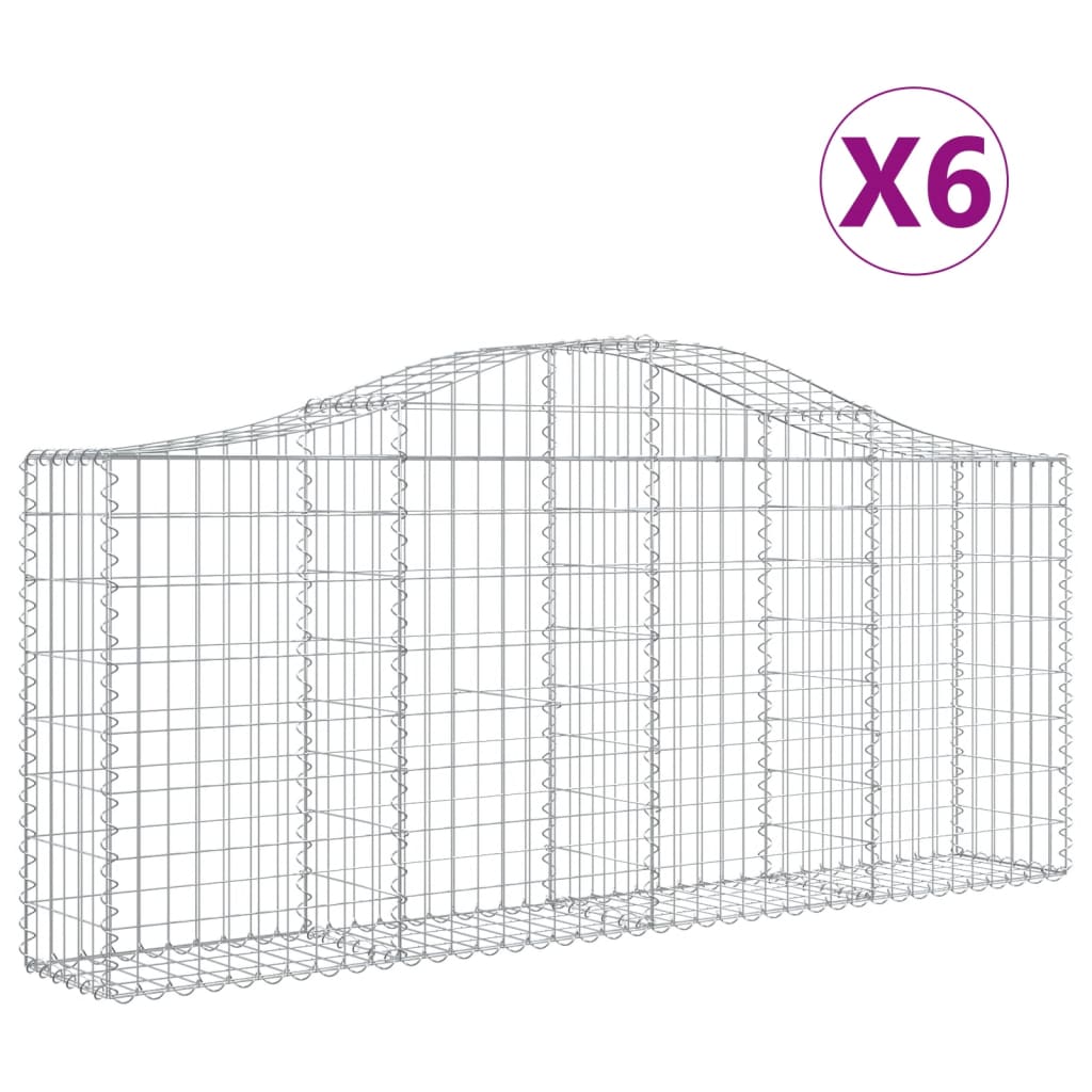 Kaarevat kivikorit 6 kpl 200x30x80/100 cm galvanoitu rauta - Sisustajankoti.fi