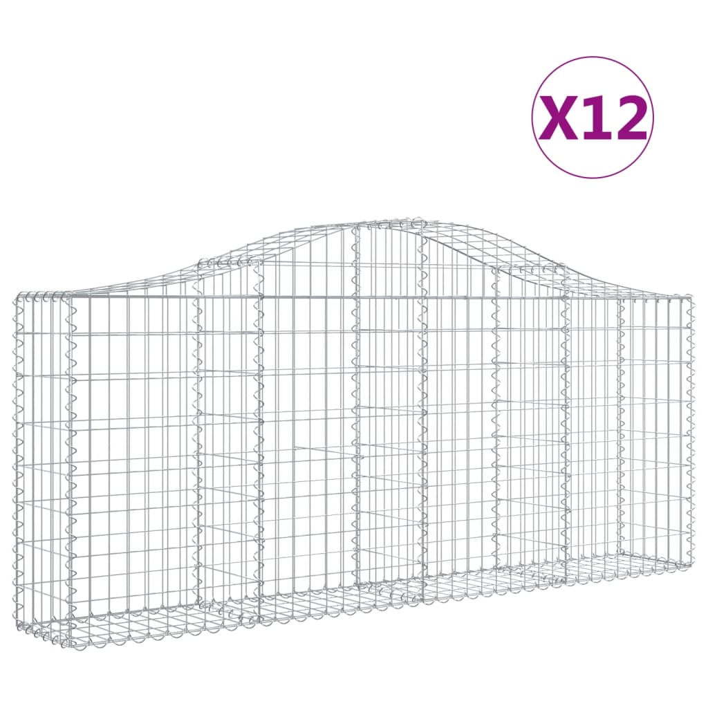 Kaarevat kivikorit 12 kpl 200x30x80/100 cm galvanoitu rauta - Sisustajankoti.fi