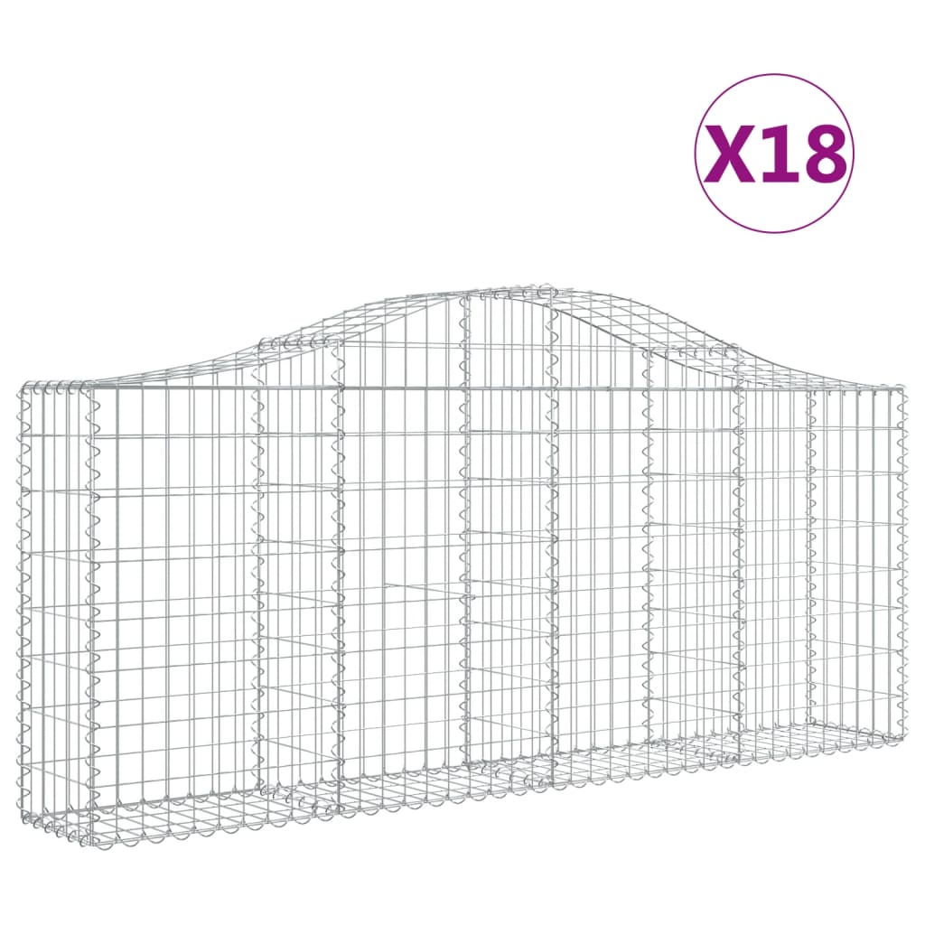 Kaarevat kivikorit 18 kpl 200x30x80/100 cm galvanoitu rauta - Sisustajankoti.fi