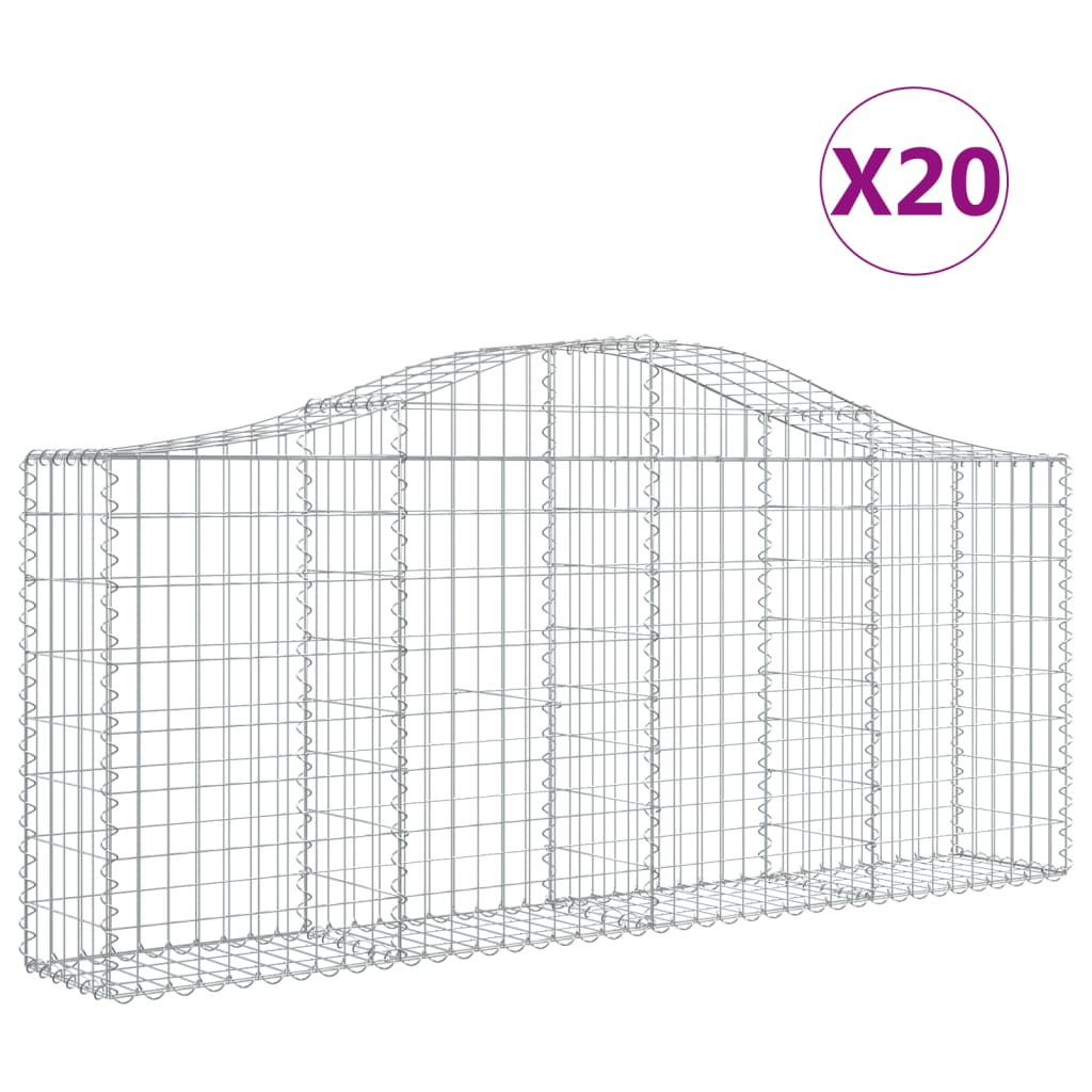 Kaarevat kivikorit 20 kpl 200x30x80/100 cm galvanoitu rauta - Sisustajankoti.fi