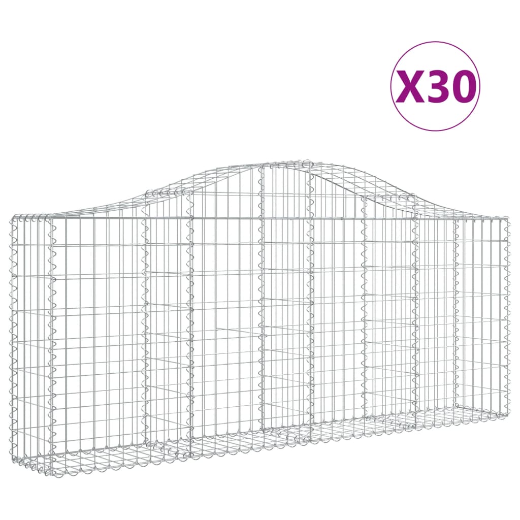 Kaarevat kivikorit 30 kpl 200x30x80/100 cm galvanoitu rauta - Sisustajankoti.fi