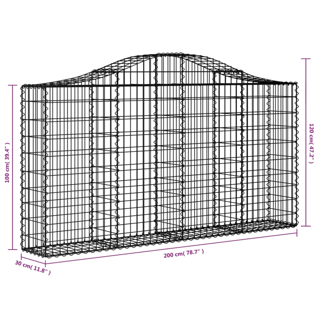Kaarevat kivikorit 4 kpl 200x30x100/120 cm galvanoitu rauta - Sisustajankoti.fi