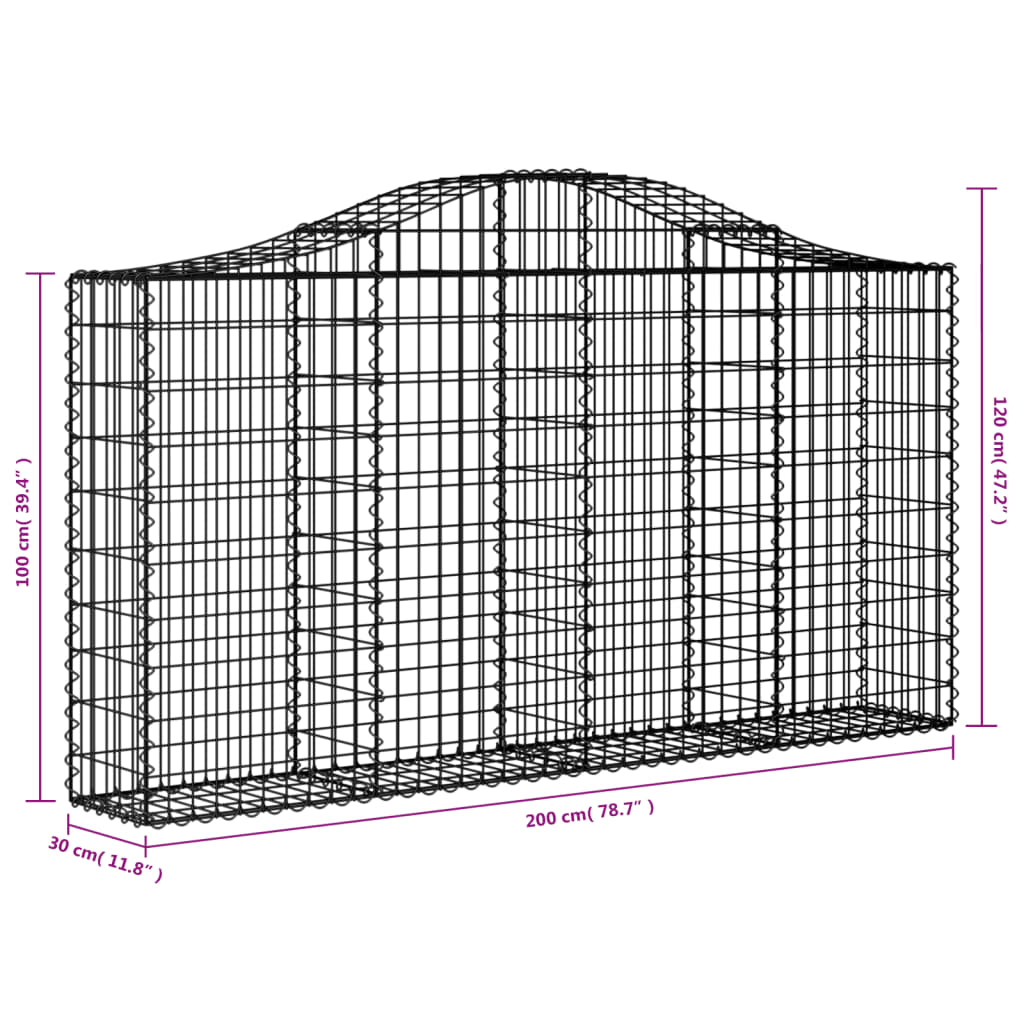 Kaarevat kivikorit 6 kpl 200x30x100/120 cm galvanoitu rauta - Sisustajankoti.fi