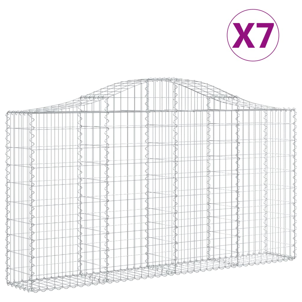 Kaarevat kivikorit 7 kpl 200x30x100/120 cm galvanoitu rauta - Sisustajankoti.fi