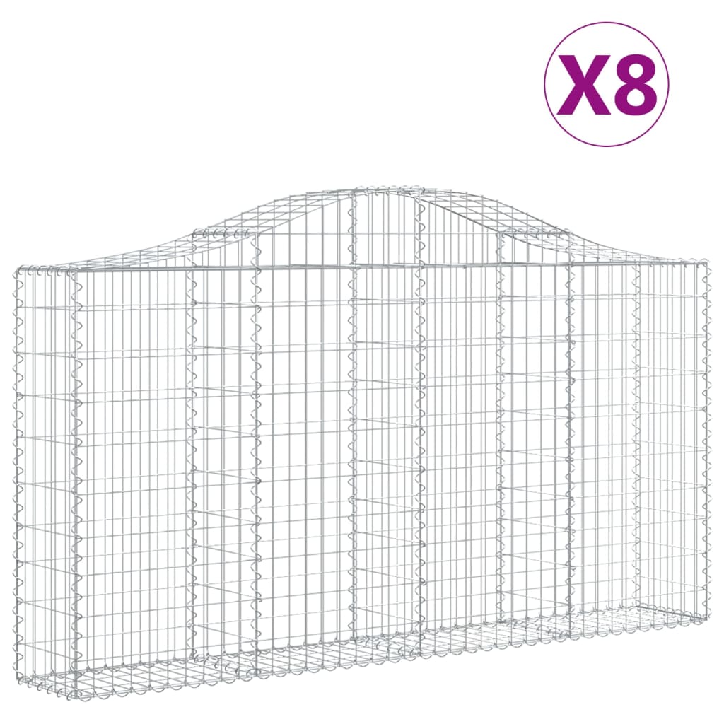 Kaarevat kivikorit 8 kpl 200x30x100/120 cm galvanoitu rauta - Sisustajankoti.fi
