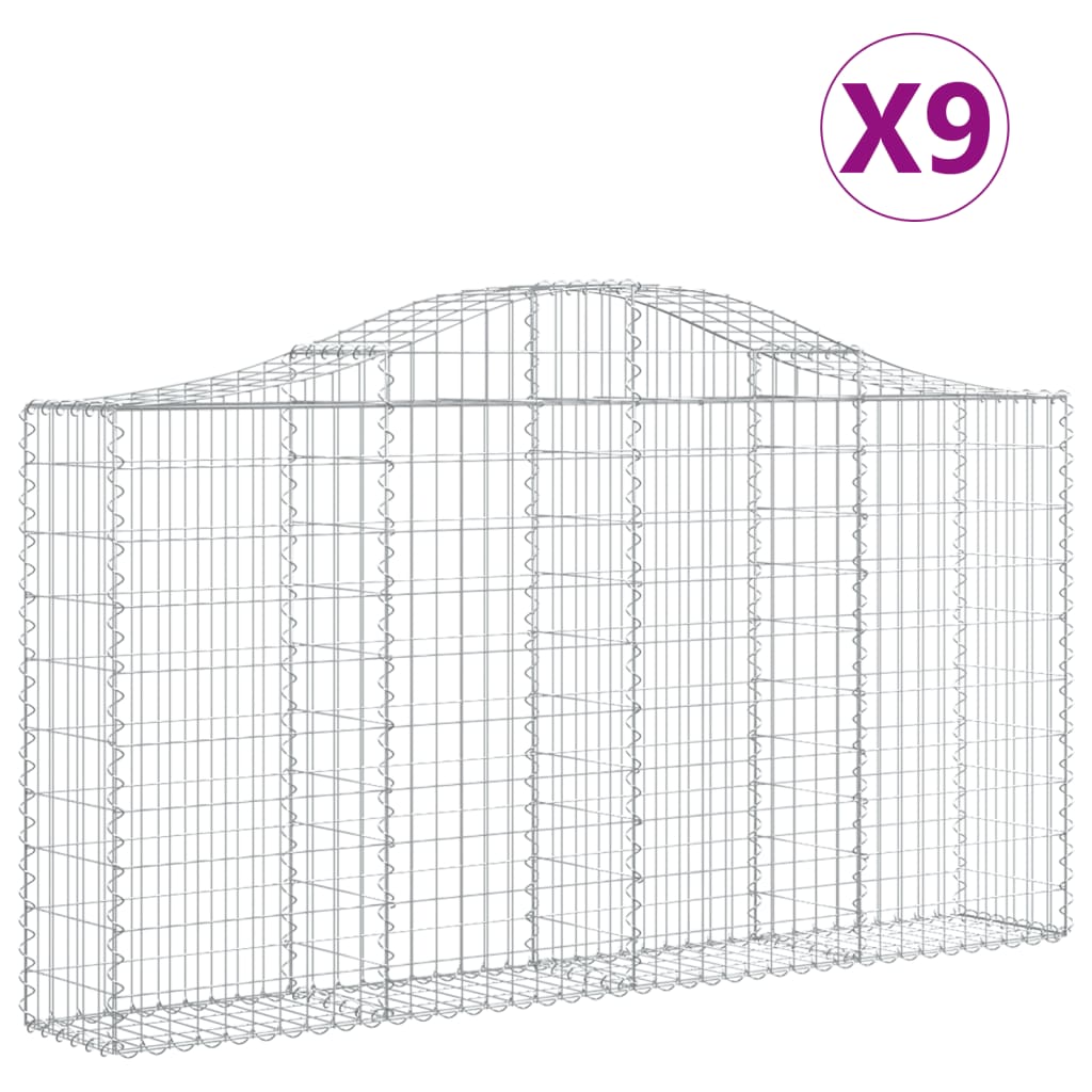 Kaarevat kivikorit 9 kpl 200x30x100/120 cm galvanoitu rauta - Sisustajankoti.fi