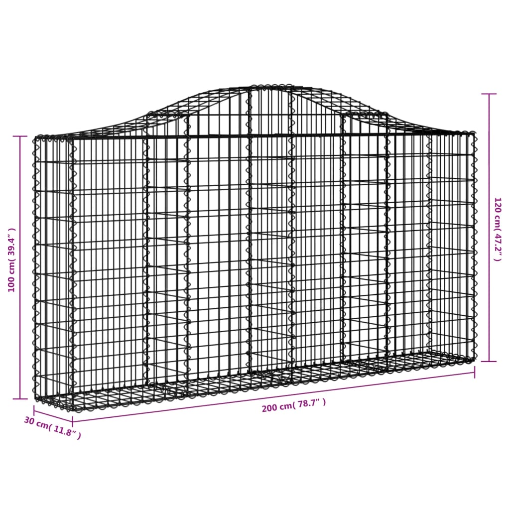 Kaarevat kivikorit 10 kpl 200x30x100/120 cm galvanoitu rauta - Sisustajankoti.fi