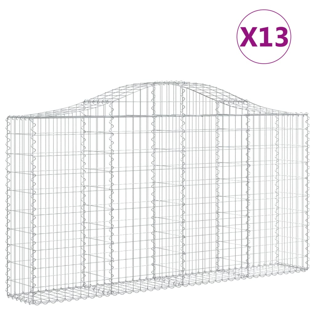 Kaarevat kivikorit 13 kpl 200x30x100/120 cm galvanoitu rauta - Sisustajankoti.fi