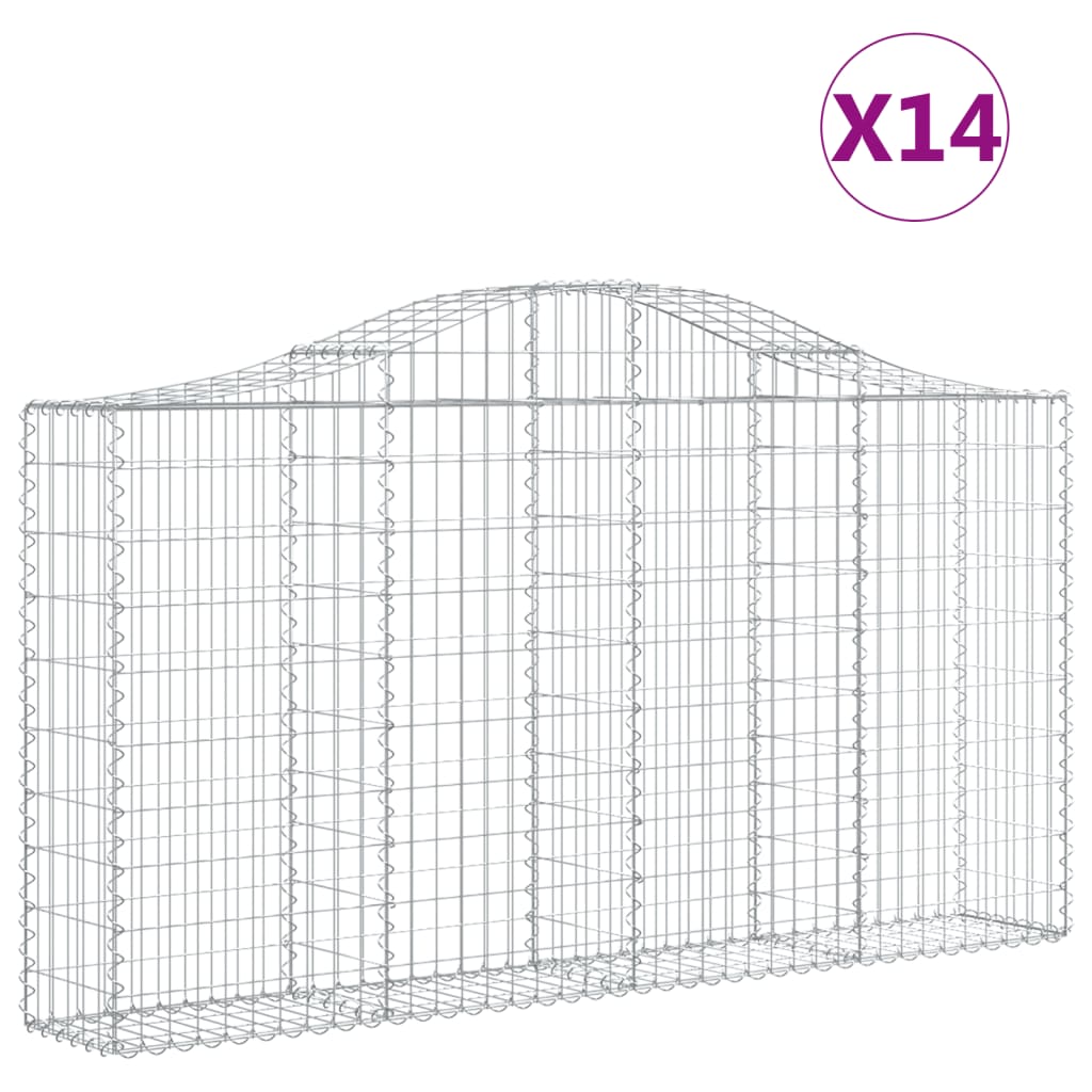 Kaarevat kivikorit 14 kpl 200x30x100/120 cm galvanoitu rauta - Sisustajankoti.fi