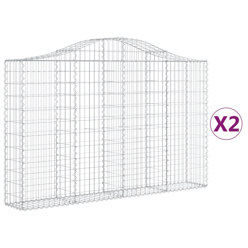 Kaarevat kivikorit 2 kpl 200x30x120/140 cm galvanoitu rauta - Sisustajankoti.fi