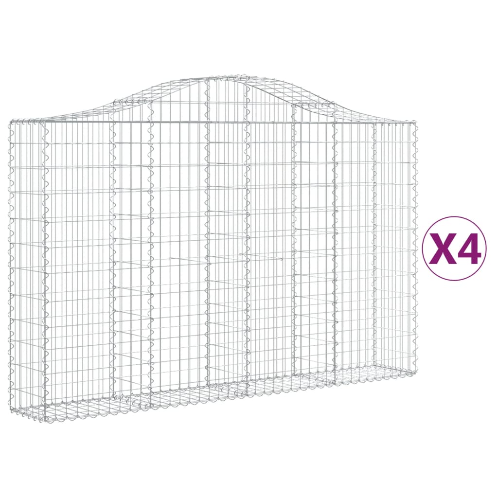 Kaarevat kivikorit 4 kpl 200x30x120/140 cm galvanoitu rauta - Sisustajankoti.fi