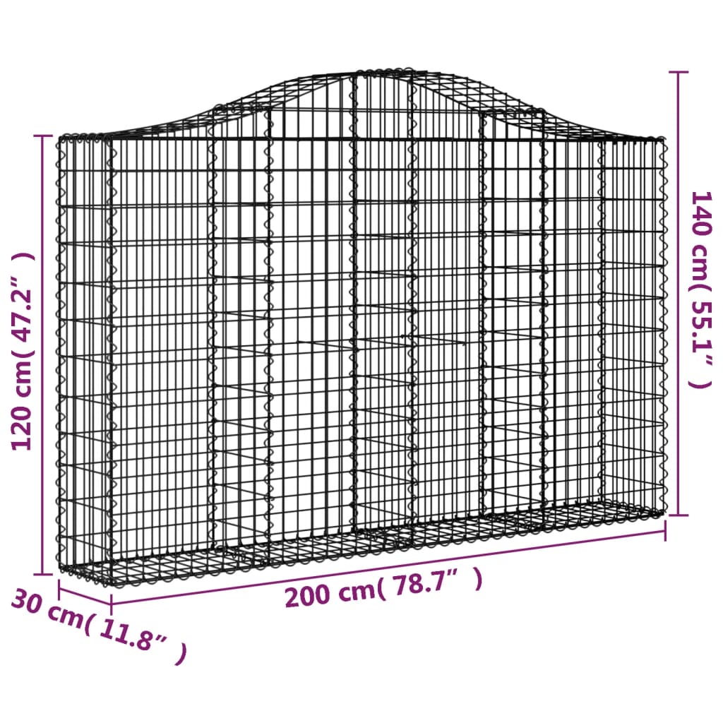 Kaarevat kivikorit 4 kpl 200x30x120/140 cm galvanoitu rauta - Sisustajankoti.fi