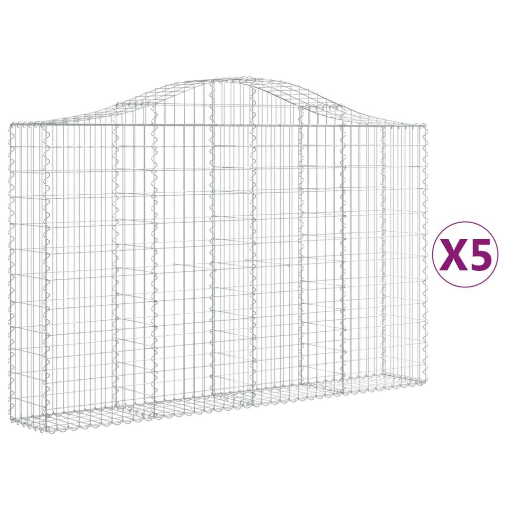 Kaarevat kivikorit 5 kpl 200x30x120/140 cm galvanoitu rauta - Sisustajankoti.fi