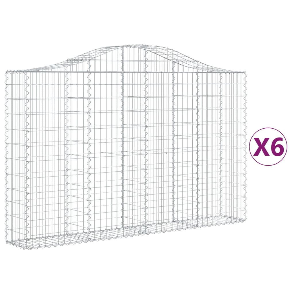 Kaarevat kivikorit 6 kpl 200x30x120/140 cm galvanoitu rauta - Sisustajankoti.fi