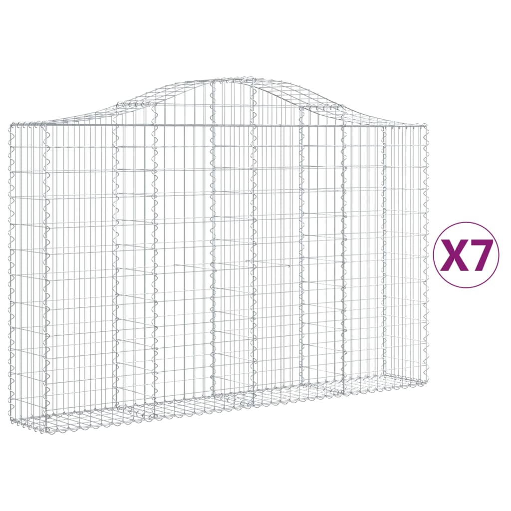 Kaarevat kivikorit 7 kpl 200x30x120/140 cm galvanoitu rauta - Sisustajankoti.fi
