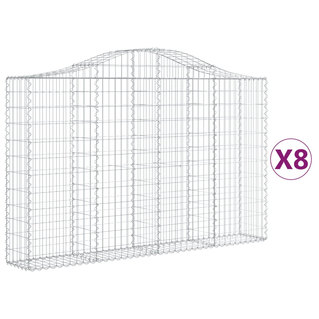 Kaarevat kivikorit 8 kpl 200x30x120/140 cm galvanoitu rauta - Sisustajankoti.fi