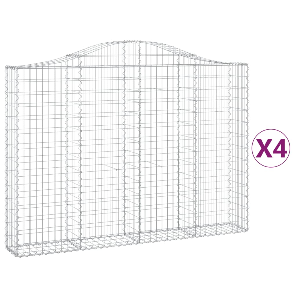 Kaarevat kivikorit 4 kpl 200x30x140/160 cm galvanoitu rauta - Sisustajankoti.fi