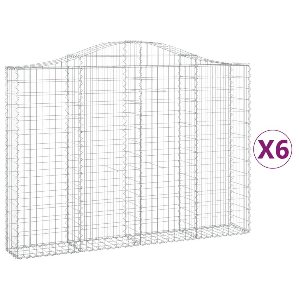 Kaarevat kivikorit 6 kpl 200x30x140/160 cm galvanoitu rauta - Sisustajankoti.fi