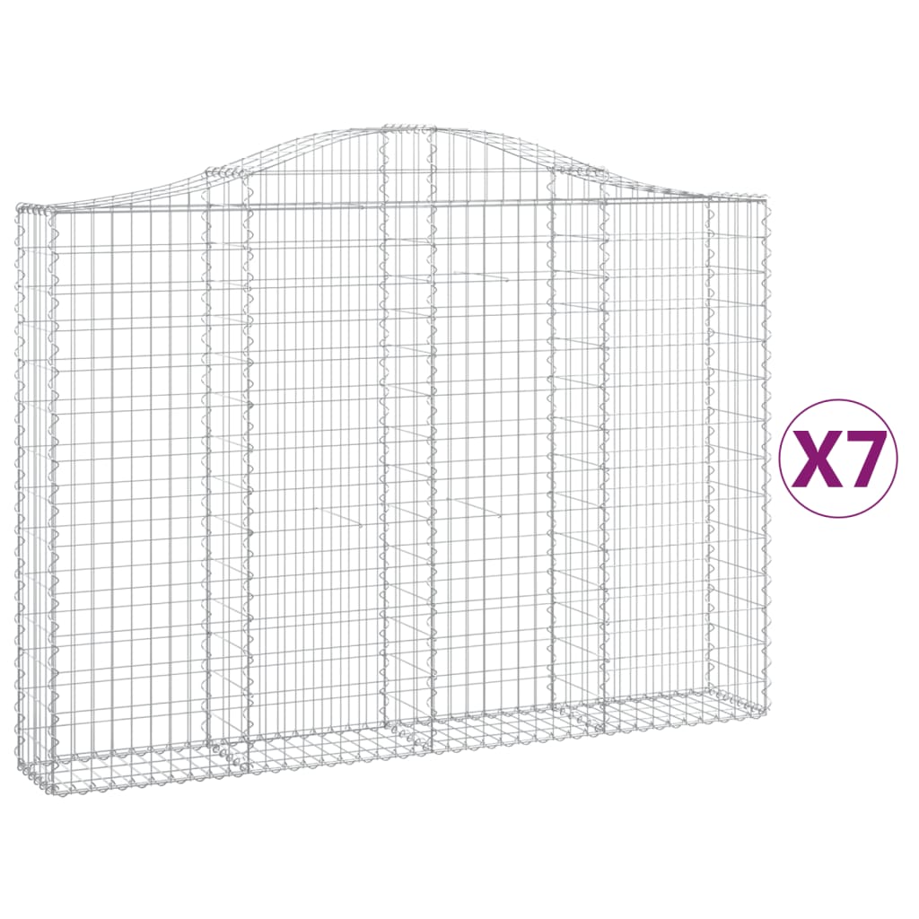 Kaarevat kivikorit 7 kpl 200x30x140/160 cm galvanoitu rauta - Sisustajankoti.fi