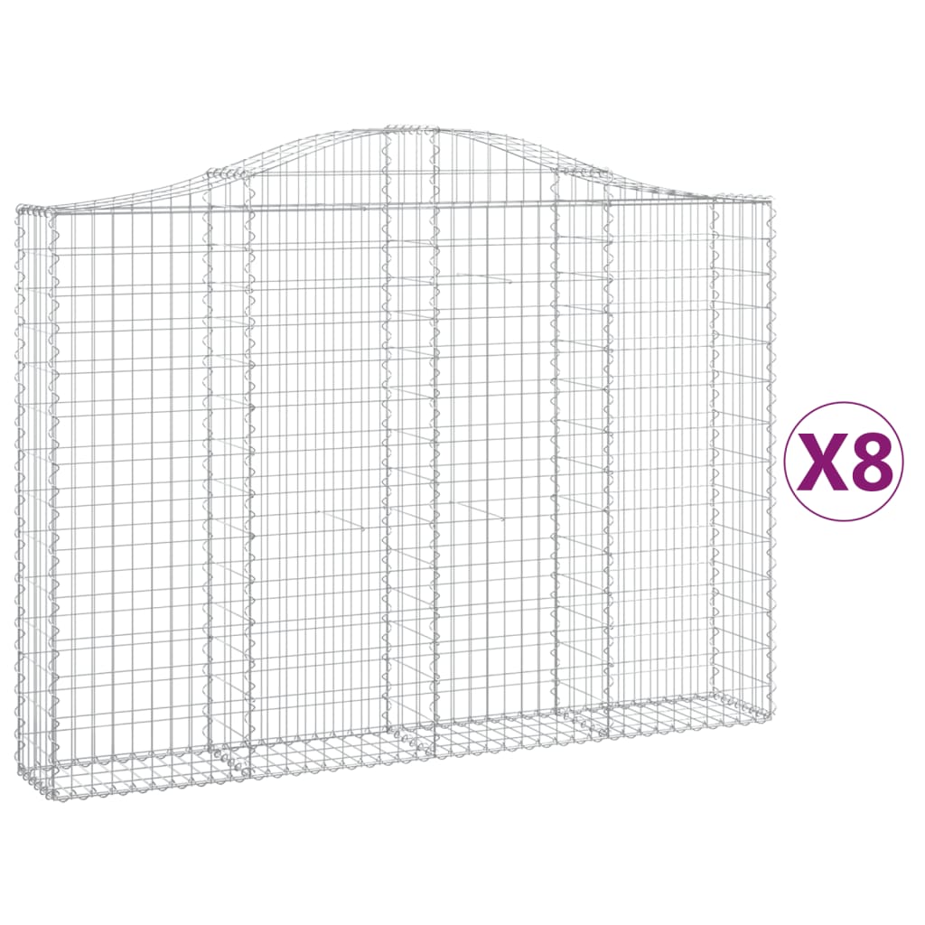 Kaarevat kivikorit 8 kpl 200x30x140/160 cm galvanoitu rauta - Sisustajankoti.fi