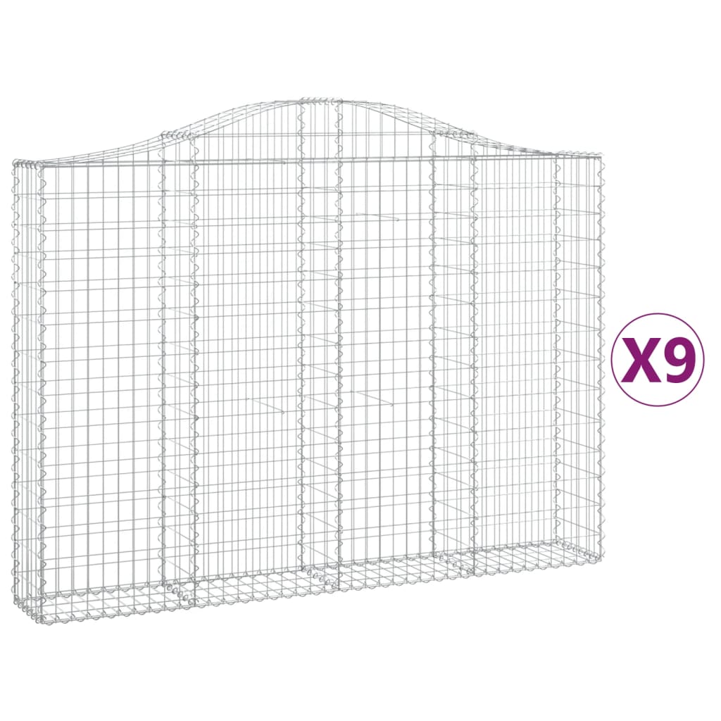Kaarevat kivikorit 9 kpl 200x30x140/160 cm galvanoitu rauta - Sisustajankoti.fi