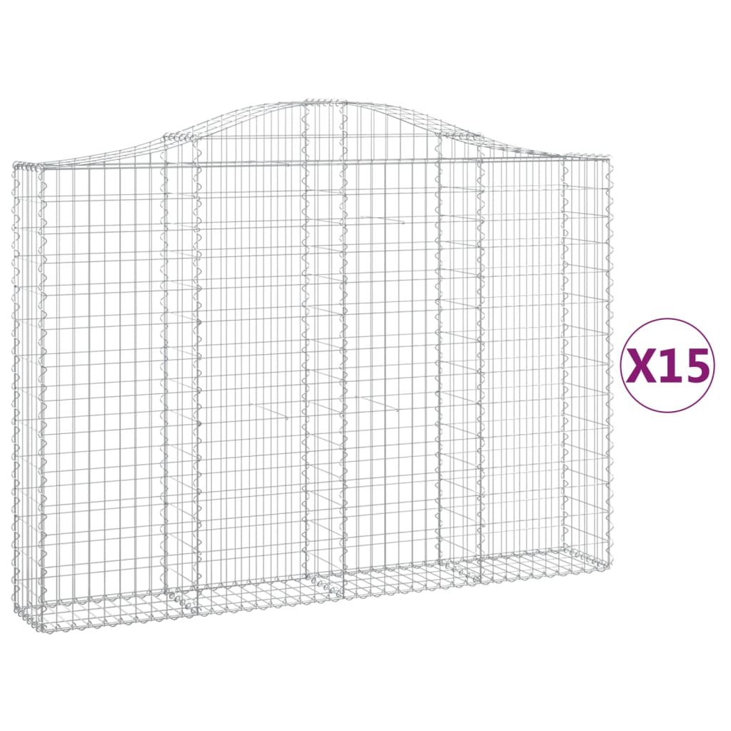 Kaarevat kivikorit 15 kpl 200x30x140/160 cm galvanoitu rauta - Sisustajankoti.fi