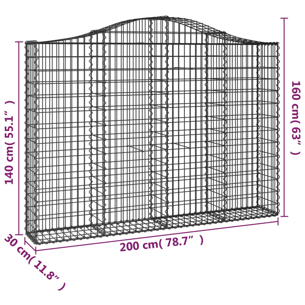 Kaarevat kivikorit 20 kpl 200x30x140/160 cm galvanoitu rauta - Sisustajankoti.fi