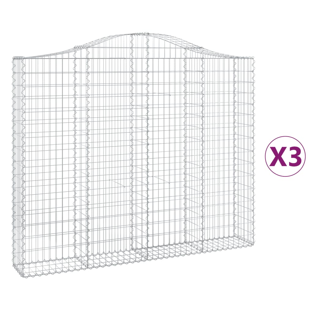 Kaarevat kivikorit 3 kpl 200x30x160/180 cm galvanoitu rauta - Sisustajankoti.fi
