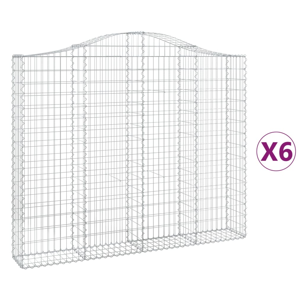 Kaarevat kivikorit 6 kpl 200x30x160/180 cm galvanoitu rauta - Sisustajankoti.fi