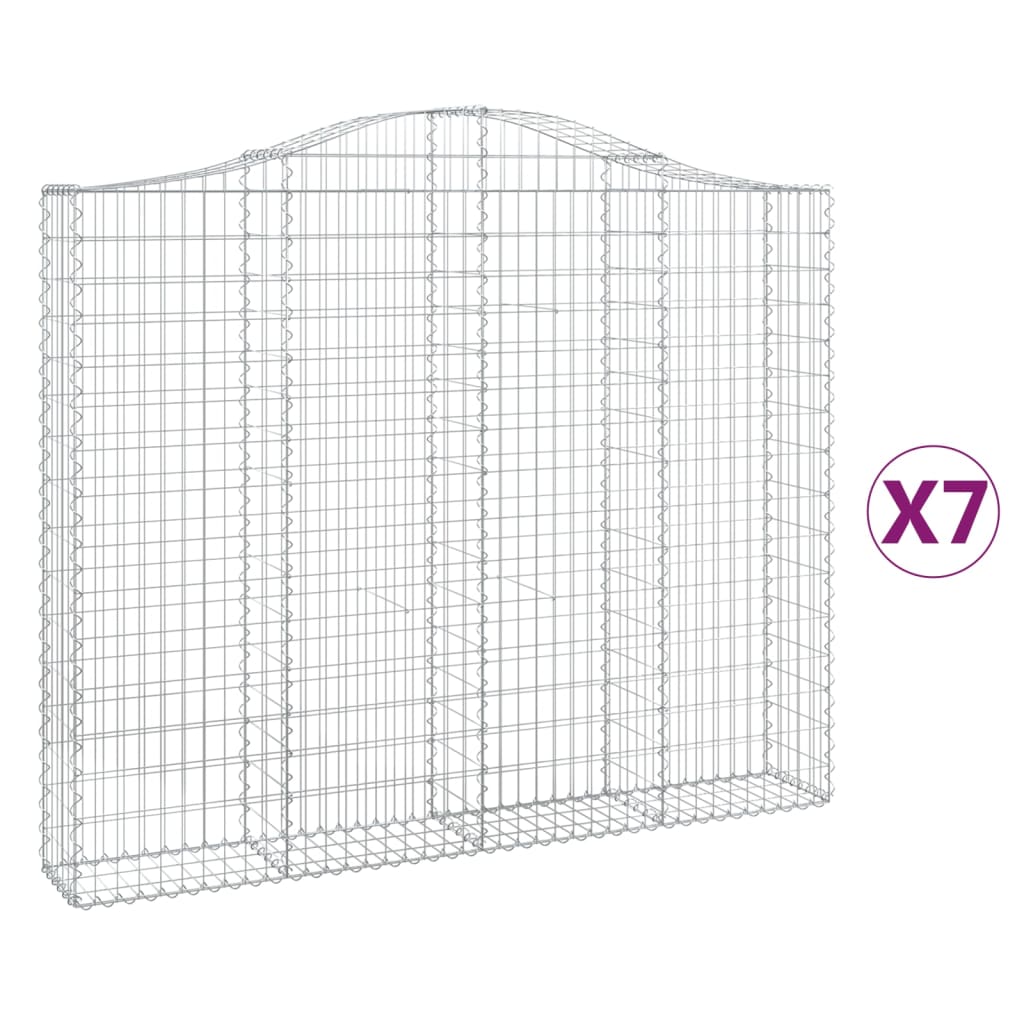Kaarevat kivikorit 7 kpl 200x30x160/180 cm galvanoitu rauta - Sisustajankoti.fi