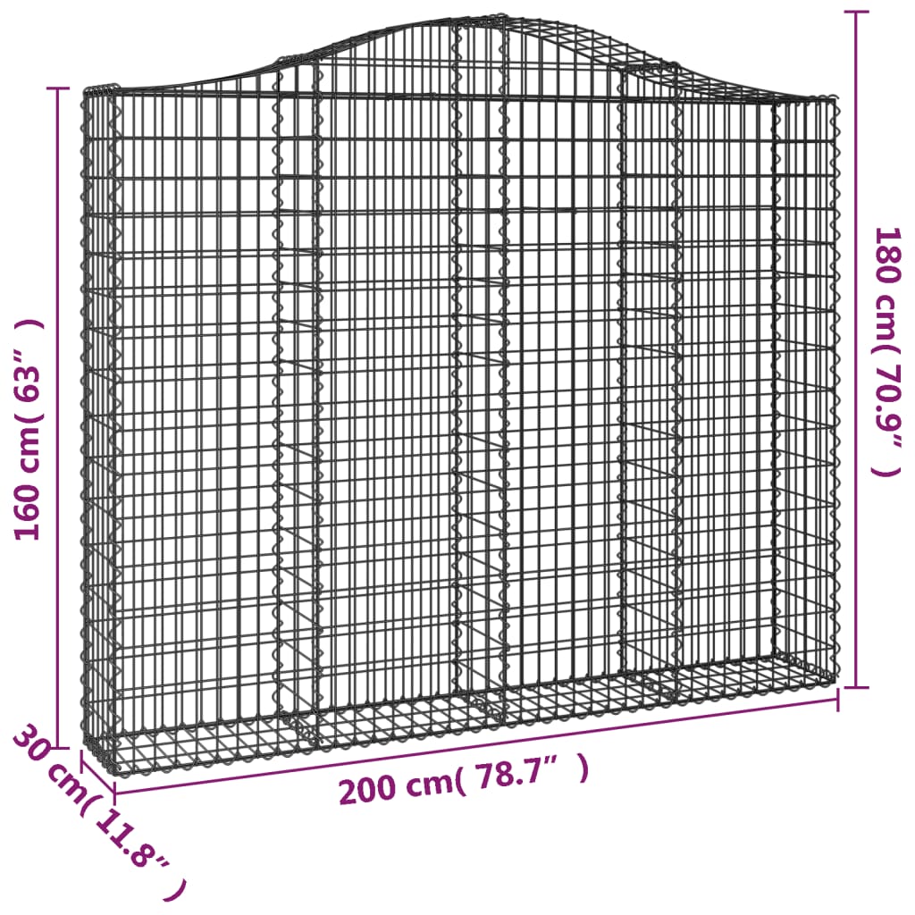 Kaarevat kivikorit 11 kpl 200x30x160/180 cm galvanoitu rauta - Sisustajankoti.fi