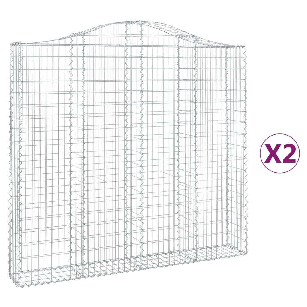Kaarevat kivikorit 2 kpl 200x30x180/200 cm galvanoitu rauta - Sisustajankoti.fi