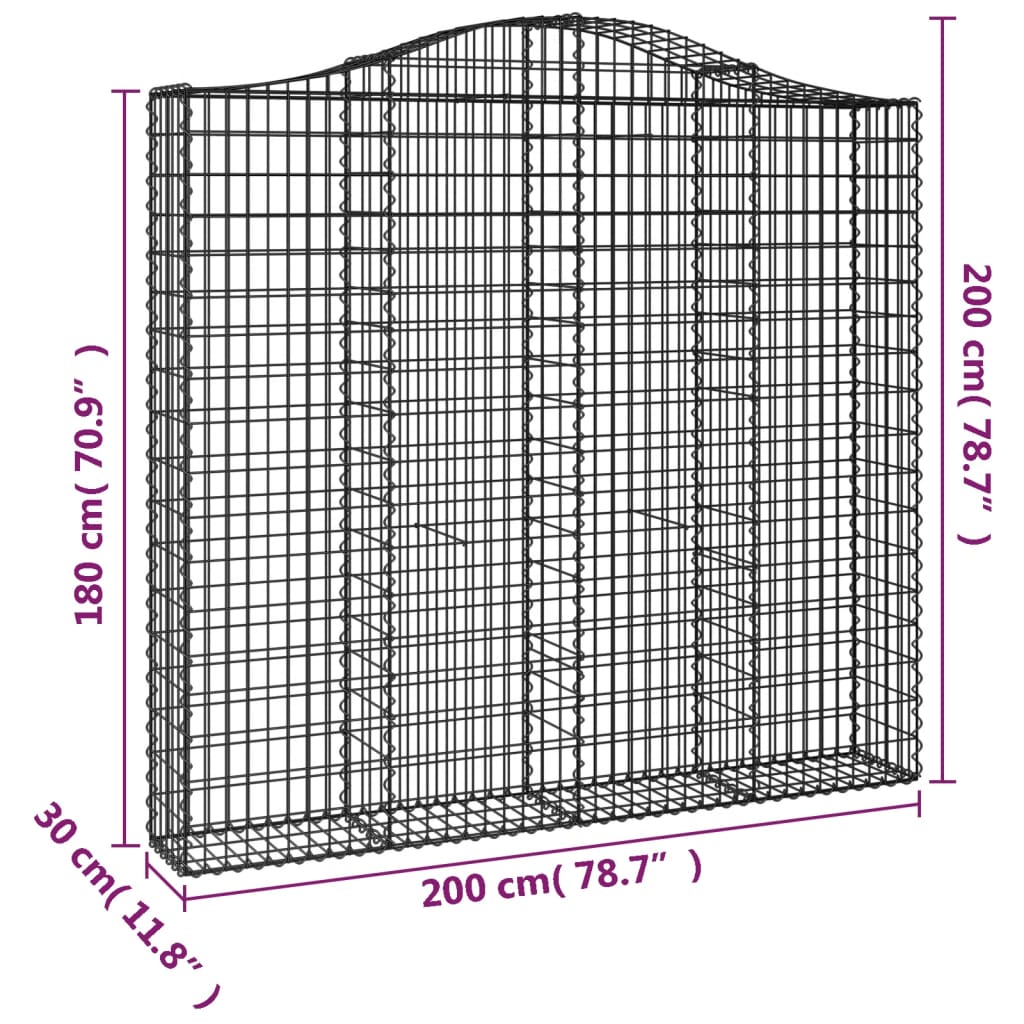 Kaarevat kivikorit 2 kpl 200x30x180/200 cm galvanoitu rauta - Sisustajankoti.fi