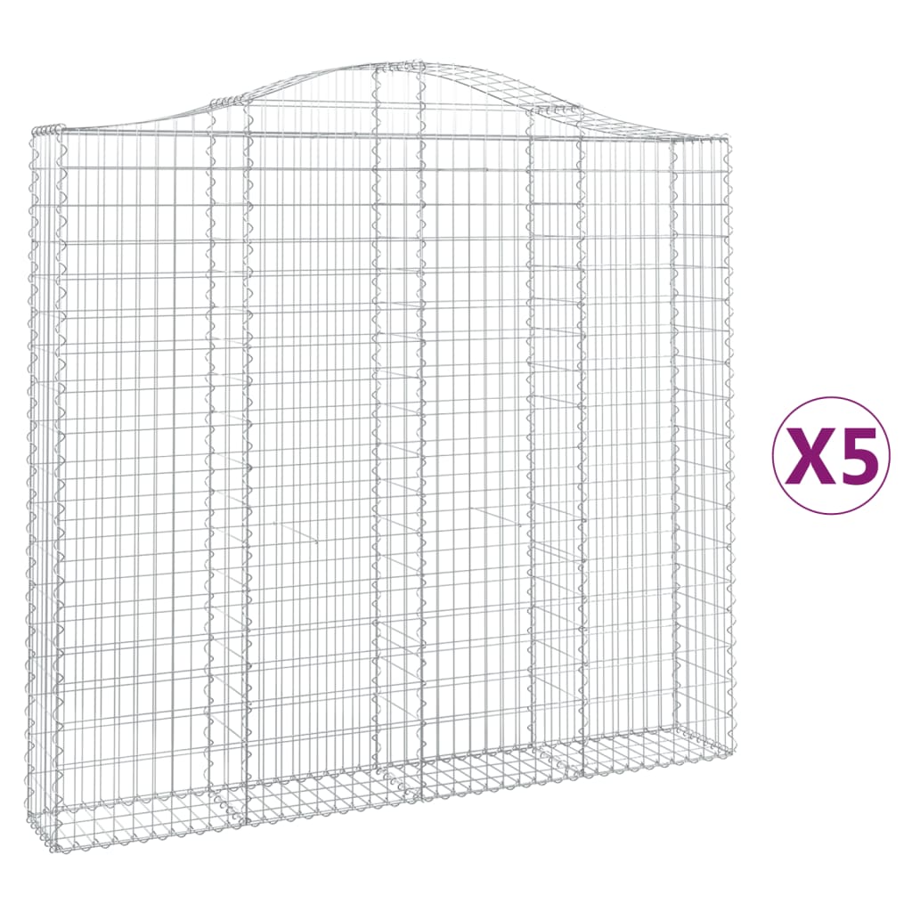 Kaarevat kivikorit 5 kpl 200x30x180/200 cm galvanoitu rauta - Sisustajankoti.fi