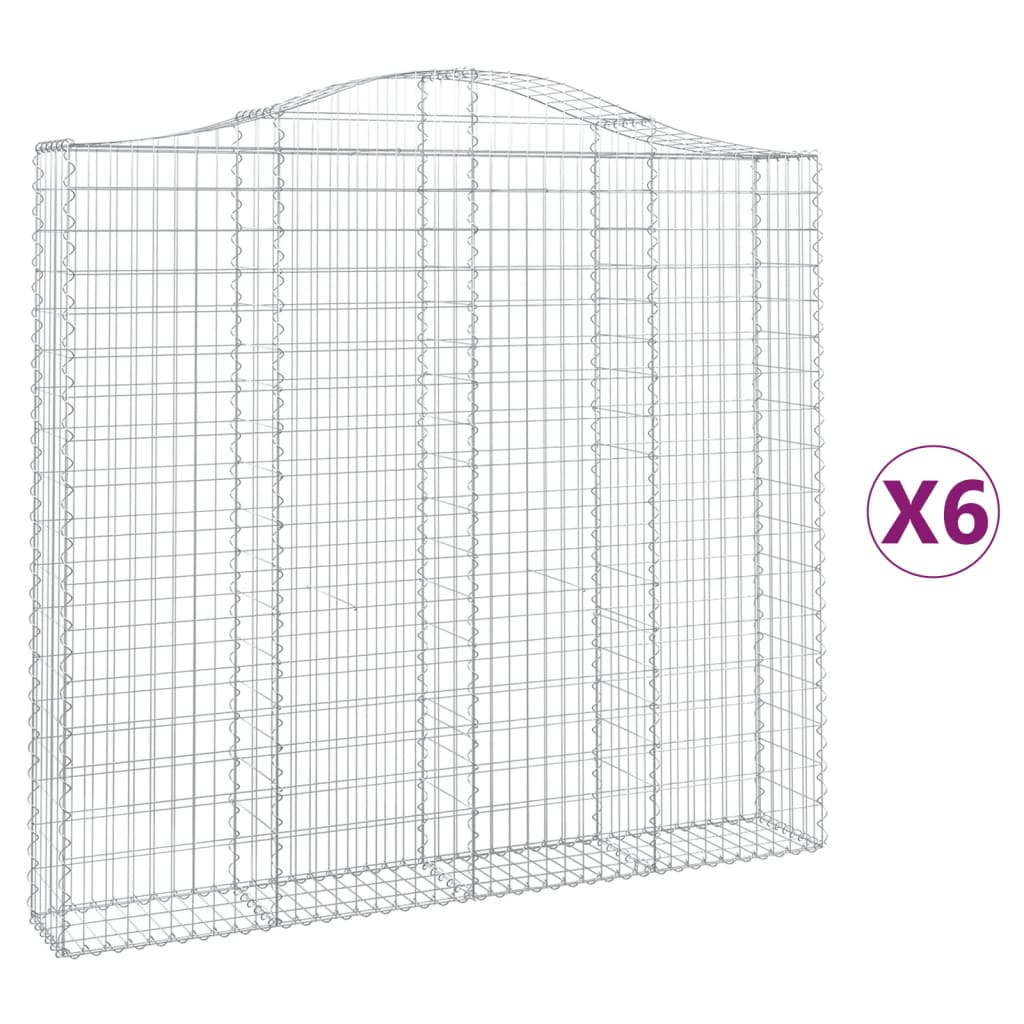 Kaarevat kivikorit 6 kpl 200x30x180/200 cm galvanoitu rauta - Sisustajankoti.fi