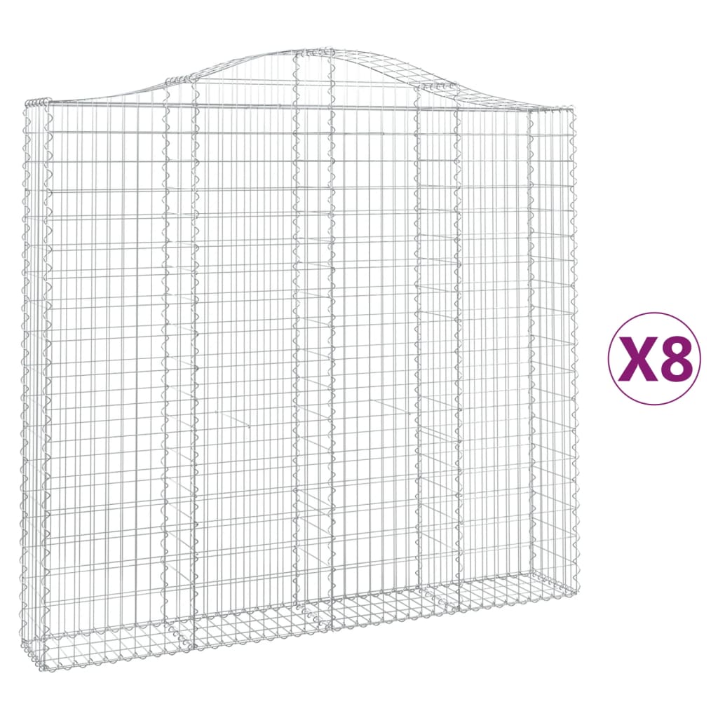 Kaarevat kivikorit 8 kpl 200x30x180/200 cm galvanoitu rauta - Sisustajankoti.fi